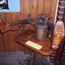 Photo:Treeing machine made by Mobbs and Lewis.  This helped to ensure the shoe would retain it's shape during wear.